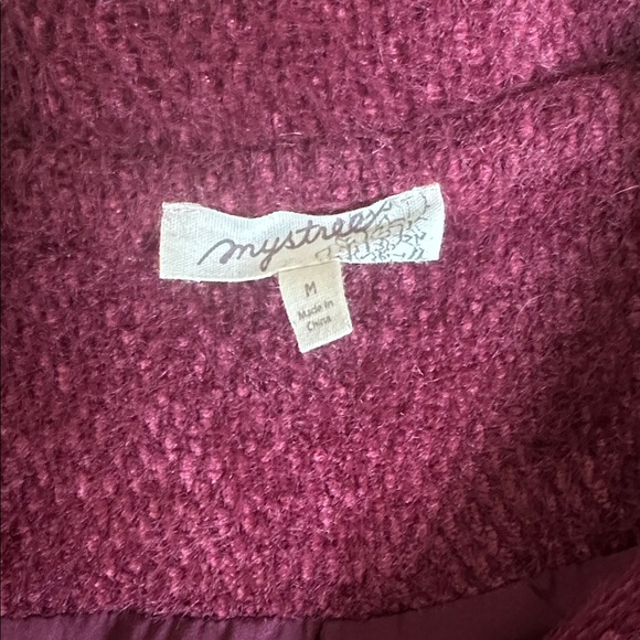 Mystree Rich Burgundy Bomber Textured Jacket - Picture 5 of 6